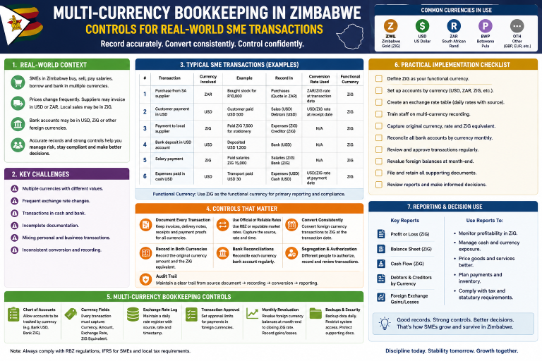 Multi-Currency Bookkeeping in Zimbabwe: Controls for Real-World SME Transactions